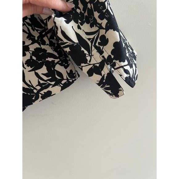 Apostrophe Blazer Jacket One Button Stretch Black & White Floral Size 4 JL - Picture 9 of 12